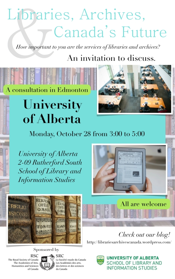 Poster for University of Alberta Consultation in Edmonton